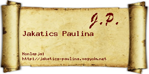 Jakatics Paulina névjegykártya
